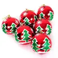 8CM 6Pcs Christmas Ball Holiday Wedding Party Ornaments Col Red TREE
