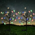 2 Pack Solar Lights Outdoor Decorative with 20 Colorize LED Cherry Blossom Flower Lights