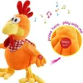 Squawking Chicken Musical Stuffed Animal with a bib Walking Singing Waving Rooster Electronic Interactive Plush Toy Gift for Kids Boys Girls Birthday, 15''