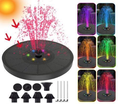 7V / 3W Mini Solar Powered Fountain Pump Light Garden Solar Panel Floating Waterfall Pond Fountain Pump Outdoor Decoration