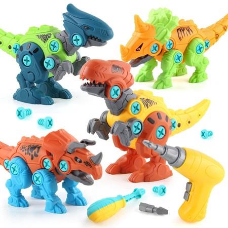 Dinosaur Building Toys Kids Take Apart STEM Construction Learning Educational Set Electric Drills Boys Girls Birthday Christmas Gift