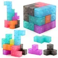 Magnet Toys Building Blocks Magic Magnet 3D Puzzle Cubes, Stress Relief for Adults, Set of 7 Multi Shapes Magnet Blocks