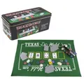 Gamie Texas Holdem Poker Game Set Includes Mat, 2 Card Decks, Chips, Chip Holder and Tin Storage Box Gift for Kids and Adults