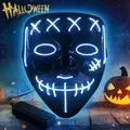 Halloween Purge Mask Light Up-LED Scary Masks Cosplay Costumes for Boys Girls Men Women Adults
