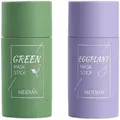 Green Tea Purifying Clay Stick Mask - Moisturizes and Controls The Oil, Acne Clearing, and Blackhead Remover, 40g Eggplant+Green Tea