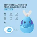 Kids Electric Toothbrush IPX7 Waterproof - 3 Clearing Modes for Kids (Blue)