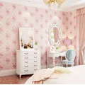 3D Self Adhesive Floral Pattern Non-Woven Wall Paper 53CMX3M Lt.Pink