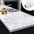 Grey Faux Marble Peel and Stick Countertops 24" x 118" White Gray Marble Counter Top Covers Peel and Stick Wallpaper