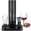 Electric Wine Opener Set, Automatic Wine Bottle Corkscrew Openers, Wine Pourer with Vacuum Wine Stoppers and Foil Cutter
