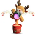 Electronic Dancing Chirstmas Tree Plush Toy for Baby,Talking Dancing Singing Mimicking Repeating Chirstmas Toy for Best Gift for Kids and Home Ornament (Christmas Deer)