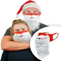 Christmas Decoration Holiday Mouth Mask And Hat Funny Fake Santa Claus Beard Face Cover Party Cosplay Party Xmas
