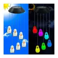 Color Wind Chime Color Changing Solar Penguin Wind Chime Waterproof Lights for Garden Home Outdoor