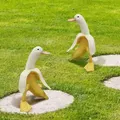 Banana Duck Sculpture Yard Art Creative Statue Garden Outdoor Decor (1 pc) 8x15x8cm