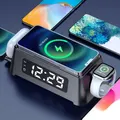 10W Alarm Clock Wireless Charger Pad For iPhone 13 12 Pro 11 XS Max 8 Plus Charger For Apple Watch 6 5 4 3/Airpods 2/Pro Dock