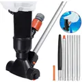 Swimming Pool Jet Vacuum Cleaner with 5 Pole Sections Underwater Cleaning Suction Spa Tub Vacuum Portable Household Cleaning Equipment Tool