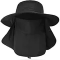 Fishing Hat for Men and Women, Outdoor UV Sun Protection Wide Brim Hat with Face Cover and Neck Flap