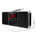 Multifunction Digital FM Radio Media Speaker MP3 Music Player Support TF Card USB Drive with LED Screen Display For Elder (Black)