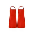 Chef Apron, Waterproof Apron, Adjustable Apron with 2 Pockets for Men Women, Apron for Cooking Baking Restaurant Red (2Pack)