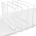 4 Pack Shelf Dividers Closet Shelves for Wood Shelves Cabinets Bedroom Organization and Storage, Clear Acrylic