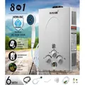 MAXKON 8 in 1 520L/Hr Portable Outdoor Gas Instant Shower Water Heater - Silver