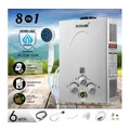 MAXKON 8 in 1 520L/Hr Portable Outdoor Gas Instant Shower Water Heater - Silver