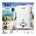 MAXKON 520L/Hr Portable Outdoor Gas LPG Instant Shower Water Heater - White