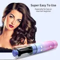 2022 Newest Cordless Automatic USB Rechargeable Curling Iron Curls Waves LED Display Ceramic Curly Rotating Hair Curler gradient Color