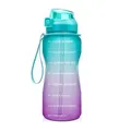 2.2L Motivational Water Bottle with Time Marker and Straw,Leakproof Tritan BPA Free