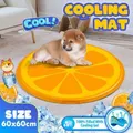 Pet Cooling Mat Dog Pad Cool Gel Pattern Cat Bed Orange 60X60CM