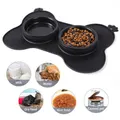 Dog Bowls Set Removable Non-slip Pet Slow Feeder Silicone Pet Slow Food Anti Choking Pet Cat Dog ?bowl Double Bowl