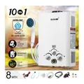 MAXKON 520L/Hr Portable 10 in 1 Outdoor Gas LPG Instant Shower Water Heater - White