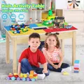 Wooden Kids Lego Multi-Activity Table Colourful Building Block Construction Play Desk Removable Storage Net