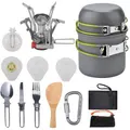 Camping Kitchen Utensil Set, carabiner set, fork, spoon, camping, hiking, backpack