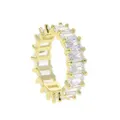 Ice White Clear Baguette Stacking Bands Finger Ring - 5 - gold white