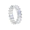 Ice White Clear Baguette Stacking Bands Finger Ring - 6 - silver white