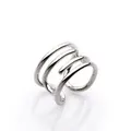 Paperclip Partten Ring Knunkle Midi Rings - 6 - Silver Color