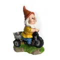 Resin Dwarf Riding a Tricycle Handicraft Garden Decoration for Indoor and Outdoor