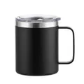 14oz Stainless Steel Insulated Coffee Mug with Handle, Double Wall Vacuum Travel Mug, Tumbler Cup with Sliding Lid, Black