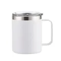 14oz Stainless Steel Insulated Coffee Mug with Handle, Double Wall Vacuum Travel Mug, Tumbler Cup with Sliding Lid, White