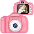 Kids Selfie Camera, Christmas Birthday Gifts for Girls Age 3-8, HD Digital Video Cameras for Toddler, Portable Toy(Pink)