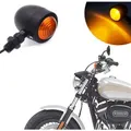 Universal Motorcycle Turn Signals Amber Turn Signals Light (1 Pack) Black