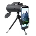 Monocular Telescope, 80X100 Zoom HD Handheld Monocular Support Mobile Phone with Phone Clip and Tripod