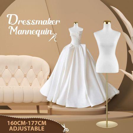 Female Mannequin Torso Display Stand Manikin Dress Form Dressmakers Sewing Fashion Tripod Base 164-180CM White
