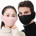 2 in 1 Winter Unisex Breathable Holes Mask Cold-Proof Thermal Mask Earmuffs Color Random