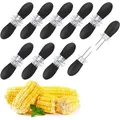 18Pcs/9Pairs Black Corn Holders BBQ Fork Skewers for Home Cooking Parties Camping