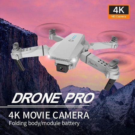 4K Dual cameras Pro WIFI FPV Drone With Wide Angle HD 1080P Camera Altitude Hold RC Foldable Quadcopter Drone Color Grey