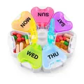 Portable Medicine Organizer with Easy Open Button Design for Vitamins