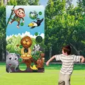Animal Toss Game with 3 Nylon Bean Bags for Children Adult Theme Party Decorations and Supplies