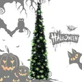 1.5m Pumpkins Tinsel Halloween Tree with 50 Purple LED Lights Sequins Party Indoor Outdoor