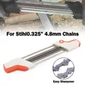 Chainsaw Chain Sharpener 2 in 1 Easy File Sharpening Grinder Tools For STIHL .325" 4.8mm, File and Depth Gauge File in One Tool (White&Orange)